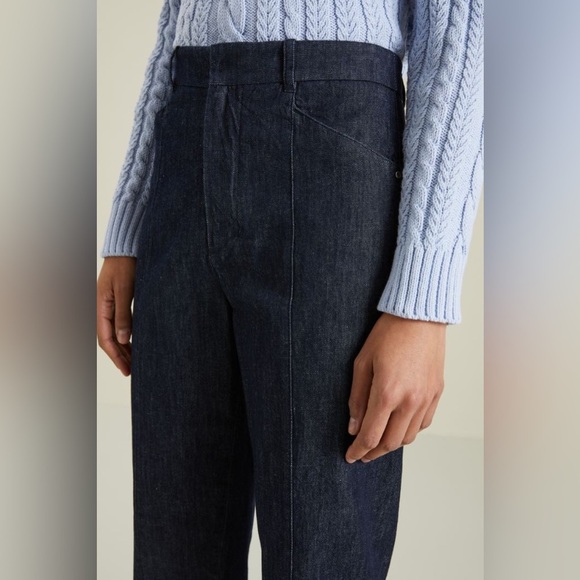 ‘ S Max Mara Label-cut Denim Carrot Trousers Size: US6 IT40 Spring / Summer - Picture 8 of 17